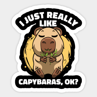 I Just Really Like Capybaras Lover Rodent Zoo Cute Capybara Sticker